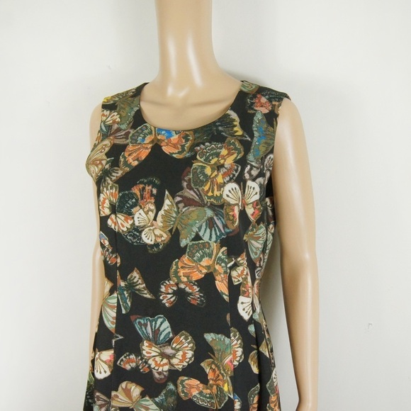 SANDRO FERRONE Black Spring Summer Butterfly Midi  Dress - Picture 3 of 13